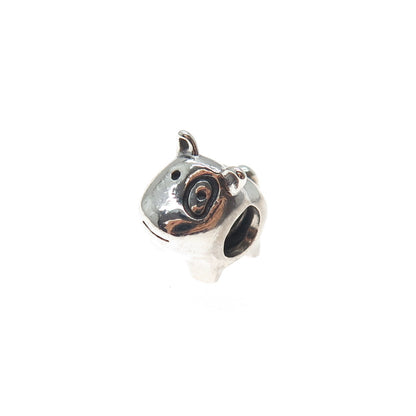 PANDORA 925 Sterling Silver Pig Slide Bead Charm