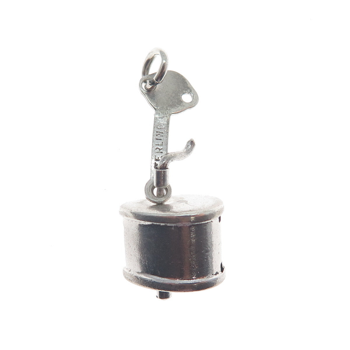 925 Sterling Silver Antique Art Deco Coffee Grinder Minimalist Charm Pendant