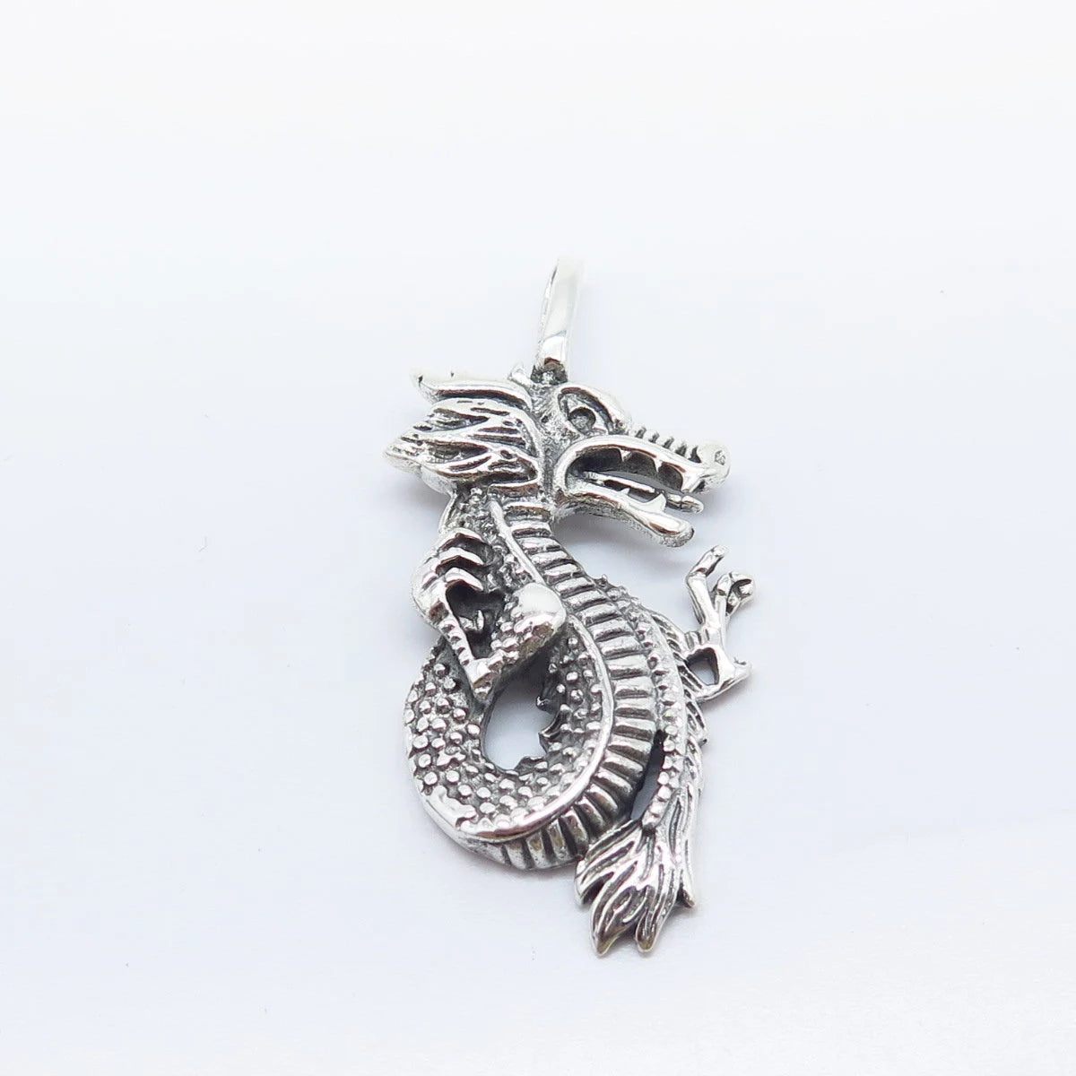 925 Sterling Silver Vintage Chinese Dragon Pendant