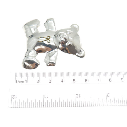 925 Sterling Silver 2-Tone Vintage Mexico Teddy Bear Pin Brooch
