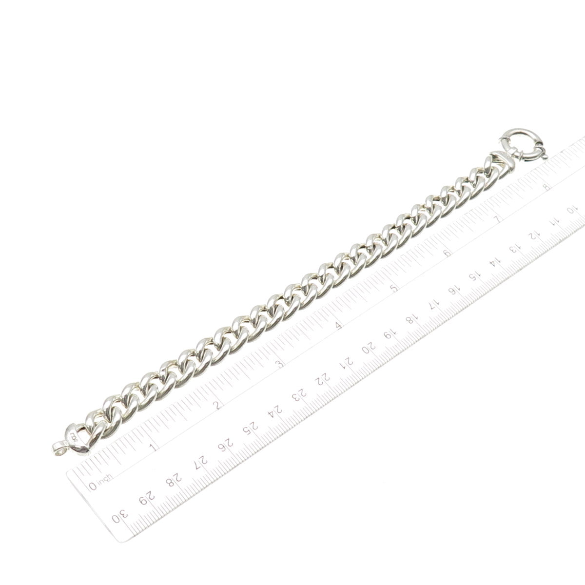 JCM Jacmel Mauritius 925 Sterling Silver Vintage Italy Cuban Link Bracelet 8.25"