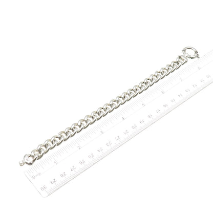 JCM Jacmel Mauritius 925 Sterling Silver Vintage Italy Cuban Link Bracelet 8.25"