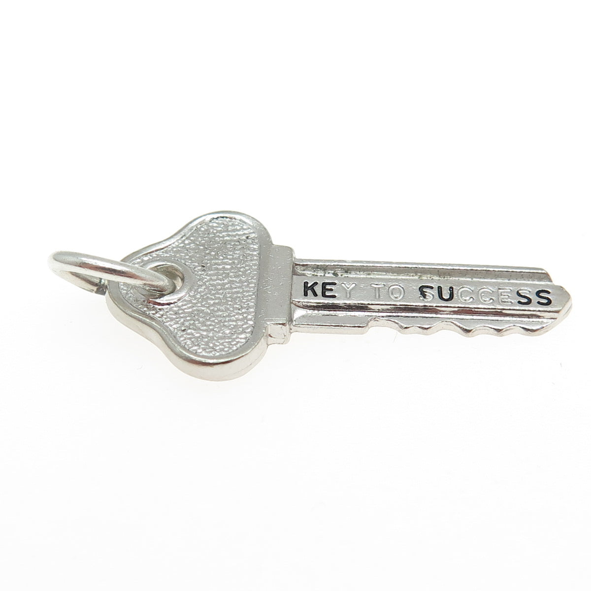 WELLS 925 Sterling Silver Vintage "Key to Success" 3D Charm Pendant