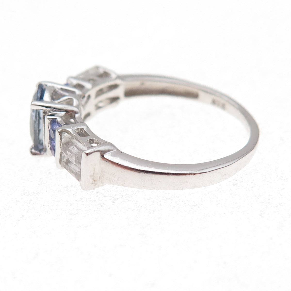 Chuck Clemency Sterling Silver Real Iolite Tanzanite White Topaz Ring Size 8.25