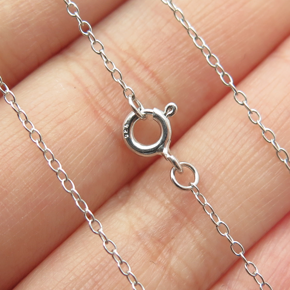 925 Sterling Silver Real Blue Topaz Flower Pendant Cable Chain Necklace 18"