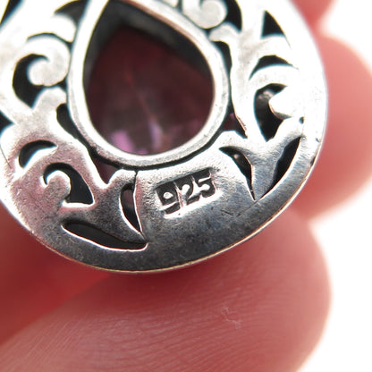 925 Sterling Silver Vintage Real Pear-Cut Mystic Topaz Teardrop Jacket Earrings