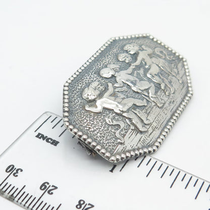 800 Silver Vintage Germany Dancing Children Pin Brooch