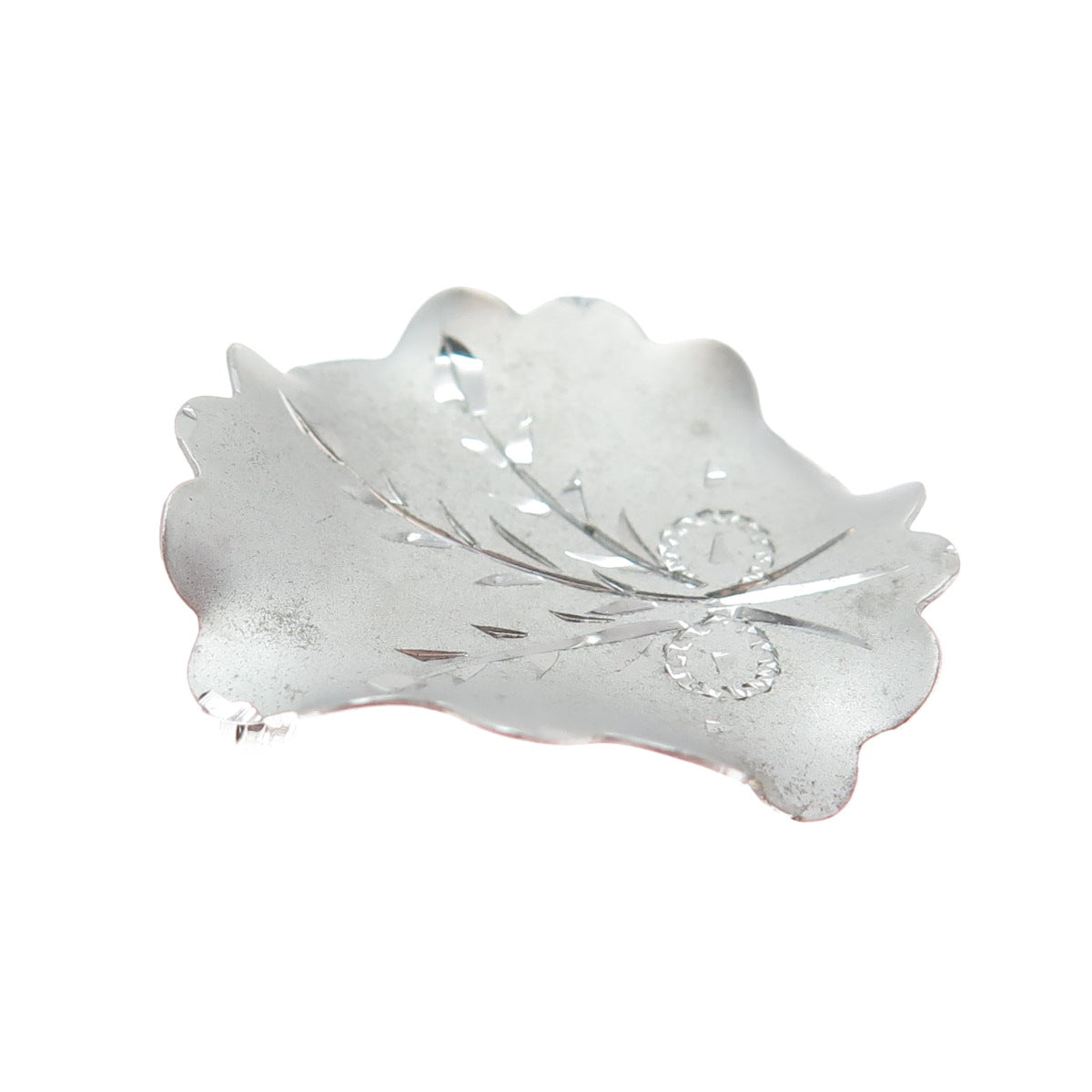 ROLYN 925 Sterling Silver Vintage Engraved Flower Pin Brooch