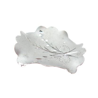 ROLYN 925 Sterling Silver Vintage Engraved Flower Pin Brooch