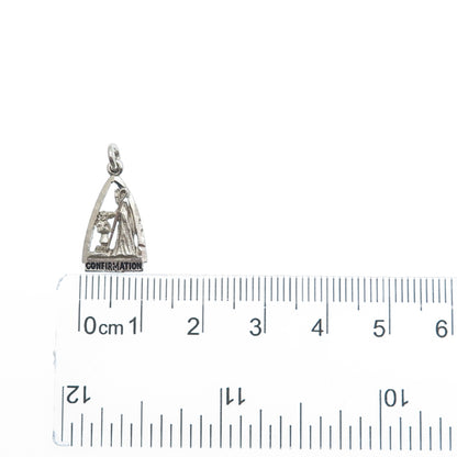 925 Sterling Silver Vintage Confirmation Oxidized Minimalist Charm Pendant