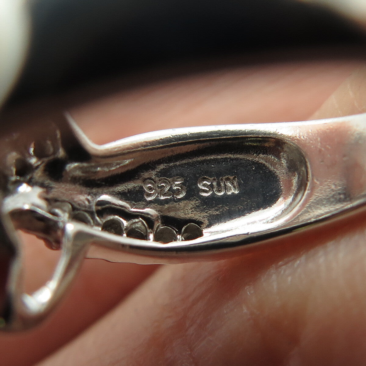 SUN 925 Sterling Silver Real Round-Cut Diamond Bypass Ring Size 5.75