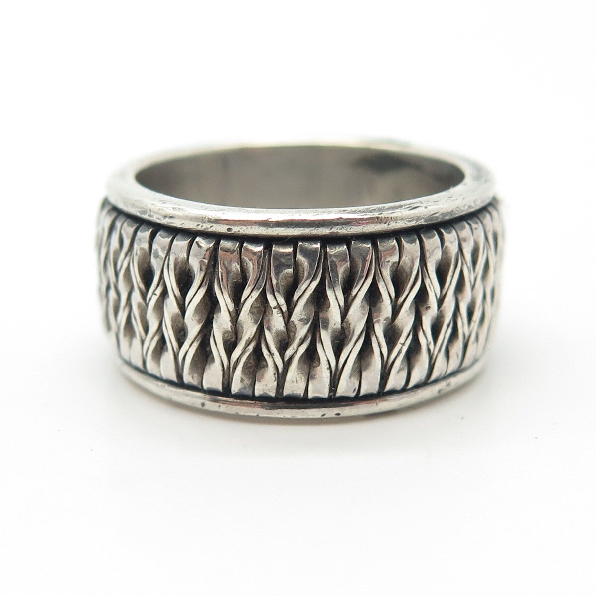 925 Sterling Silver Vintage Twisted Ball Ring Size 7.75