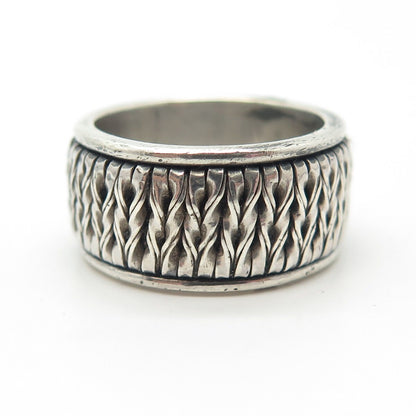 925 Sterling Silver Vintage Twisted Ball Ring Size 7.75