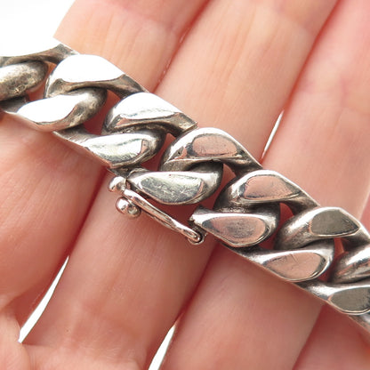 800 Silver Vintage Egypt Jimmy Name Cuban Link Bracelet 7.75"