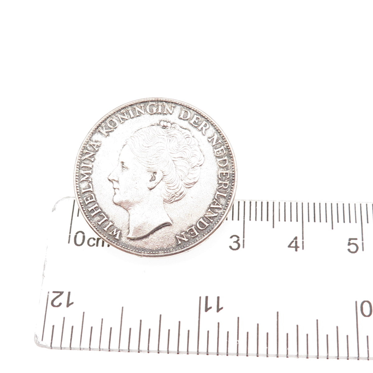 720 Silver Antique 1944 Netherlands 1 Gulden - Wilhelmina Coin Pin Brooch
