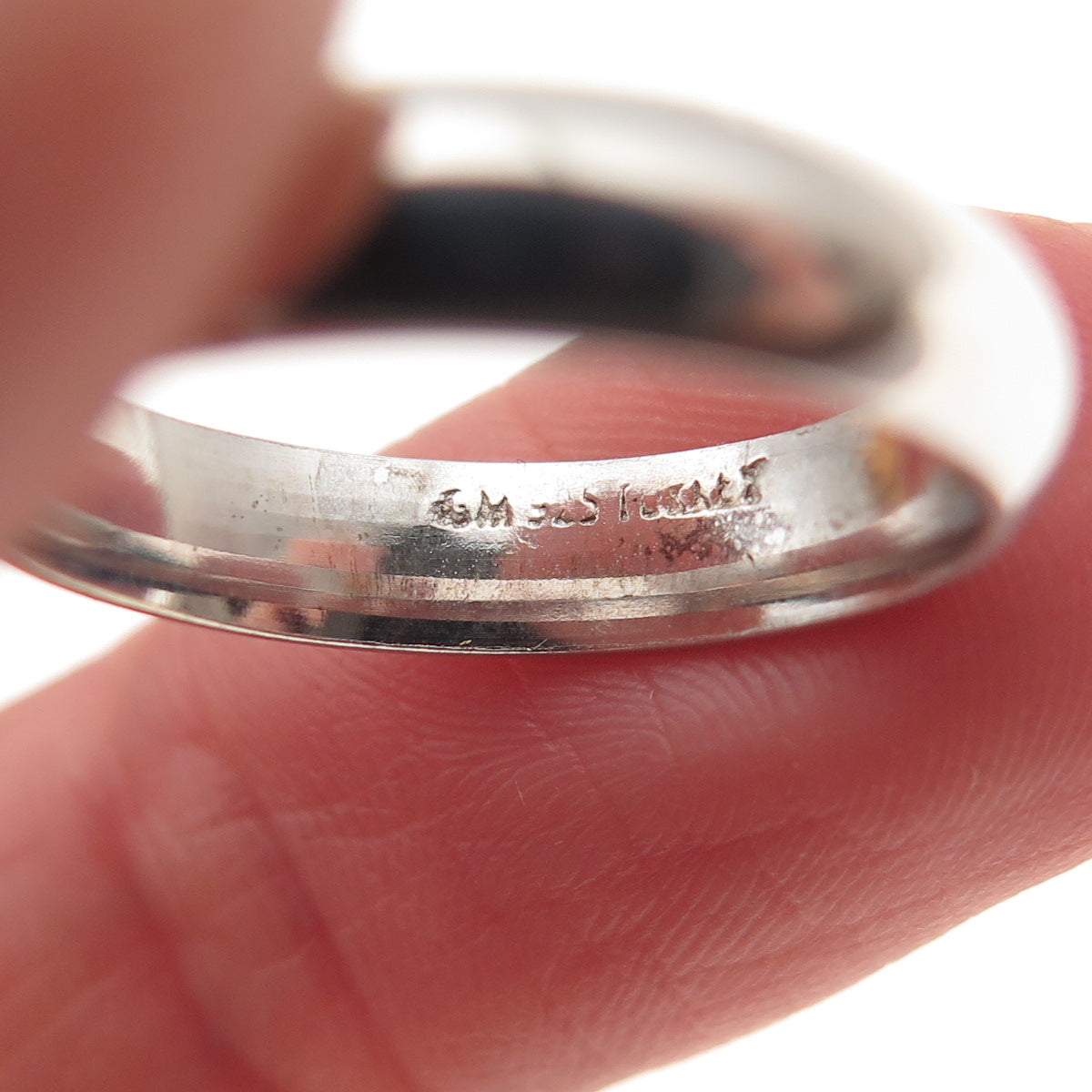 925 Sterling Silver Vintage Classic Wedding Band Ring Size 6.25