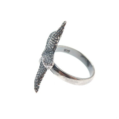 925 Sterling Silver Vintage Starfish Oxidized Ring Size 6.5