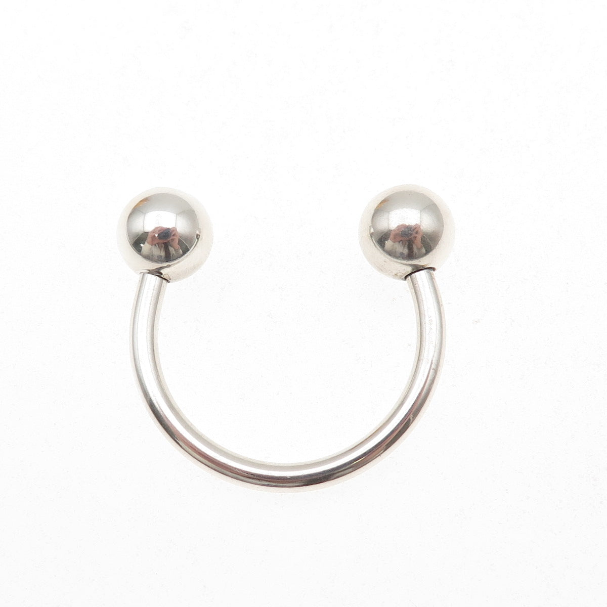 925 Sterling Silver Vintage Screw Ball Key Ring