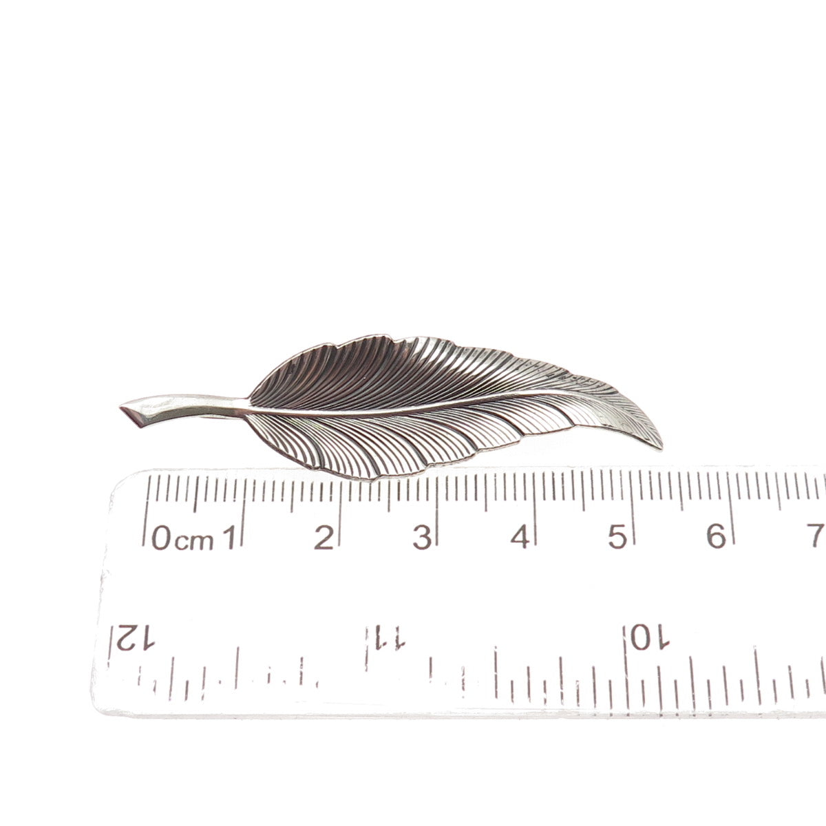 BEAU 925 Sterling Silver Vintage Feather Oxidized Pin Brooch
