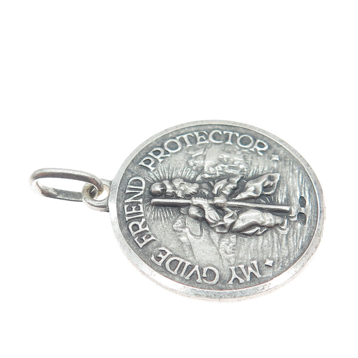 800 Silver Vintage Italy Pope Paulus VI Pontifex Max. Religious Charm Pendant