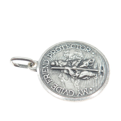 800 Silver Vintage Italy Pope Paulus VI Pontifex Max. Religious Charm Pendant