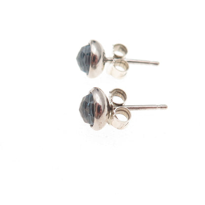 Pandora 925 Sterling Silver Aqua Blue Crystal Poetic Droplet Stud Earrings