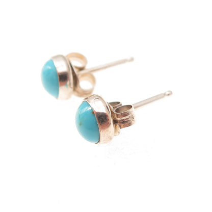 925 Sterling Silver Vintage Sleeping Beauty Turquoise Stud Earrings