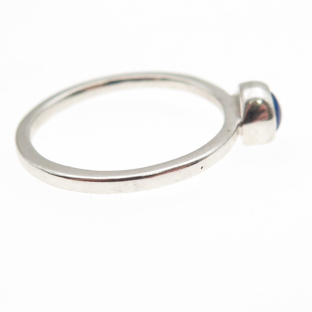 925 Sterling Silver Vintage Real Lapis Lazuli Ring Size 9.25