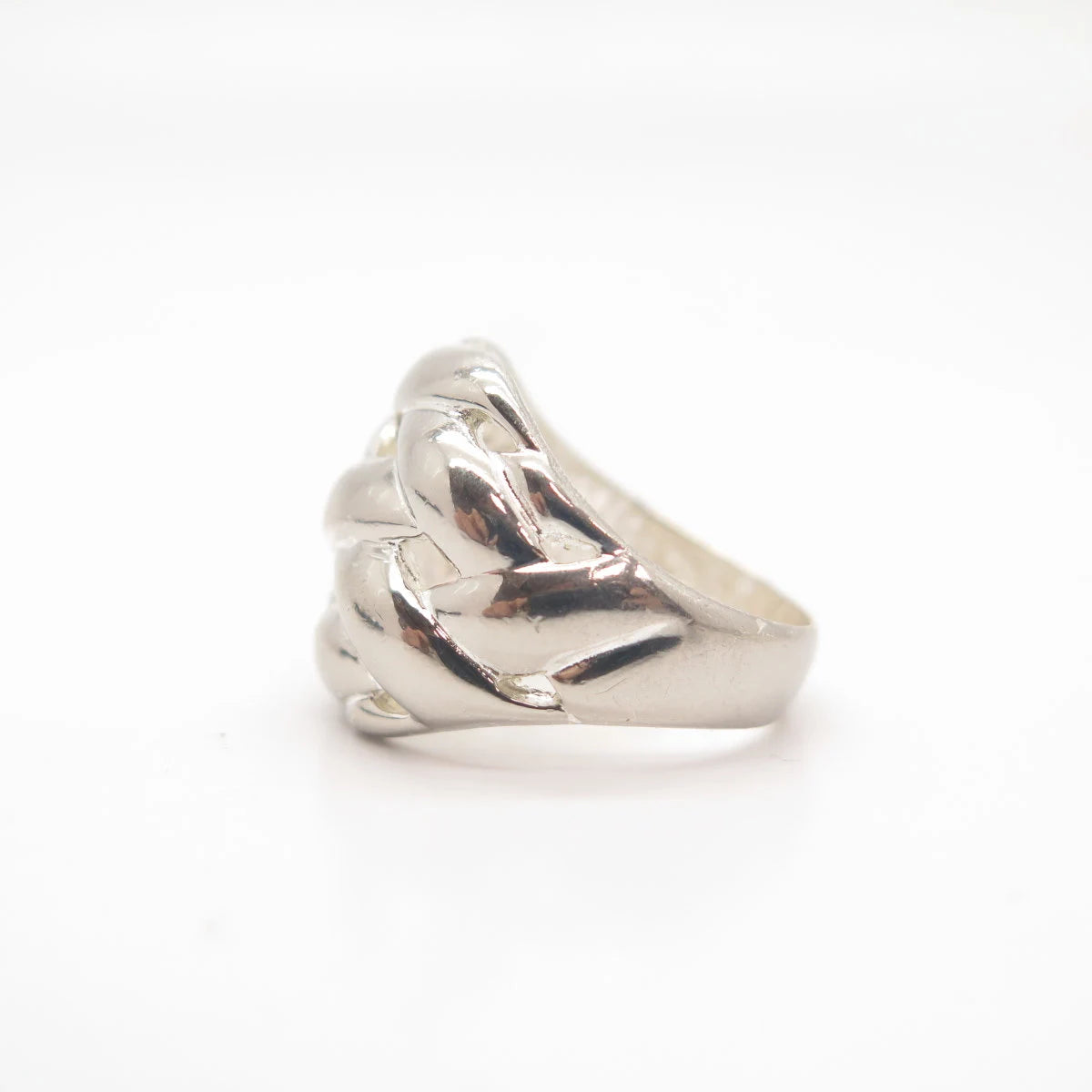 925 Sterling Silver Vintage Wicker Ring Size 6 3/4