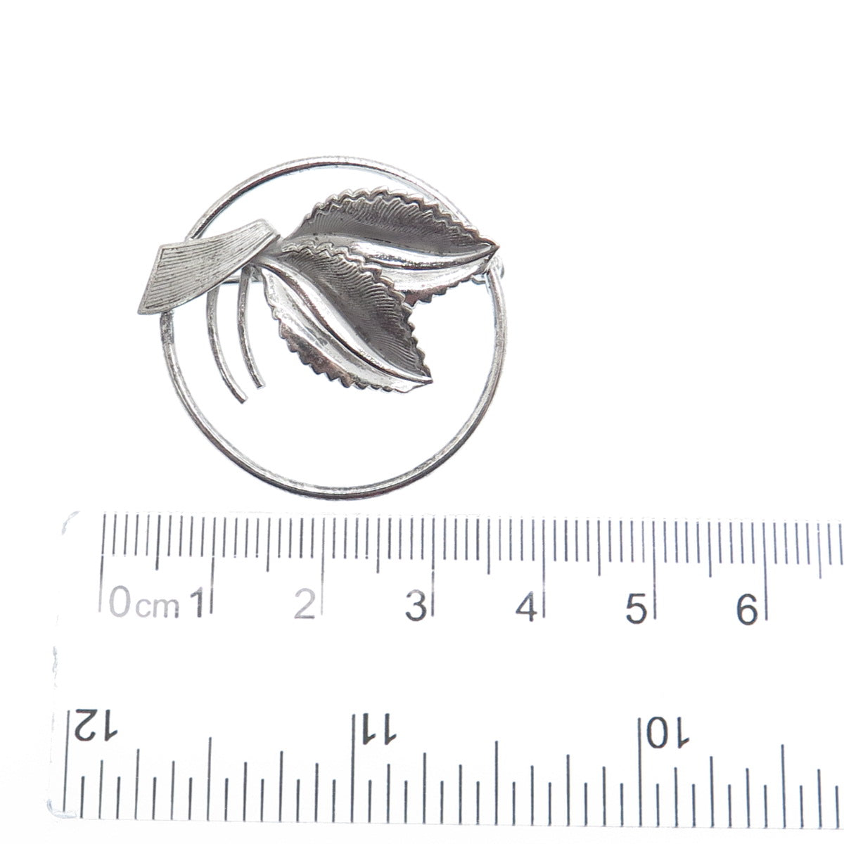 CURTIS CURTMAN 925 Sterling Silver Vintage Floral Leaf Pin Brooch