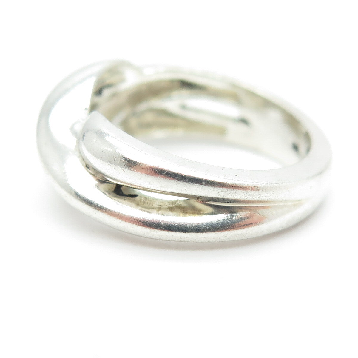 925 Sterling Silver Vintage Ribbed Ring Size 6.25