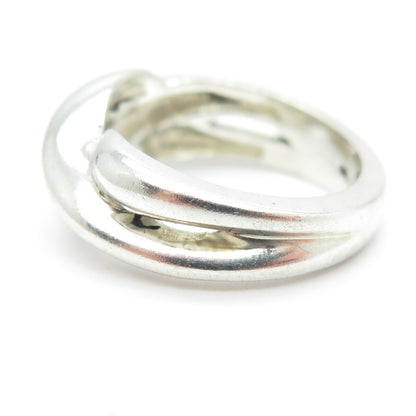 925 Sterling Silver Vintage Ribbed Ring Size 6.25