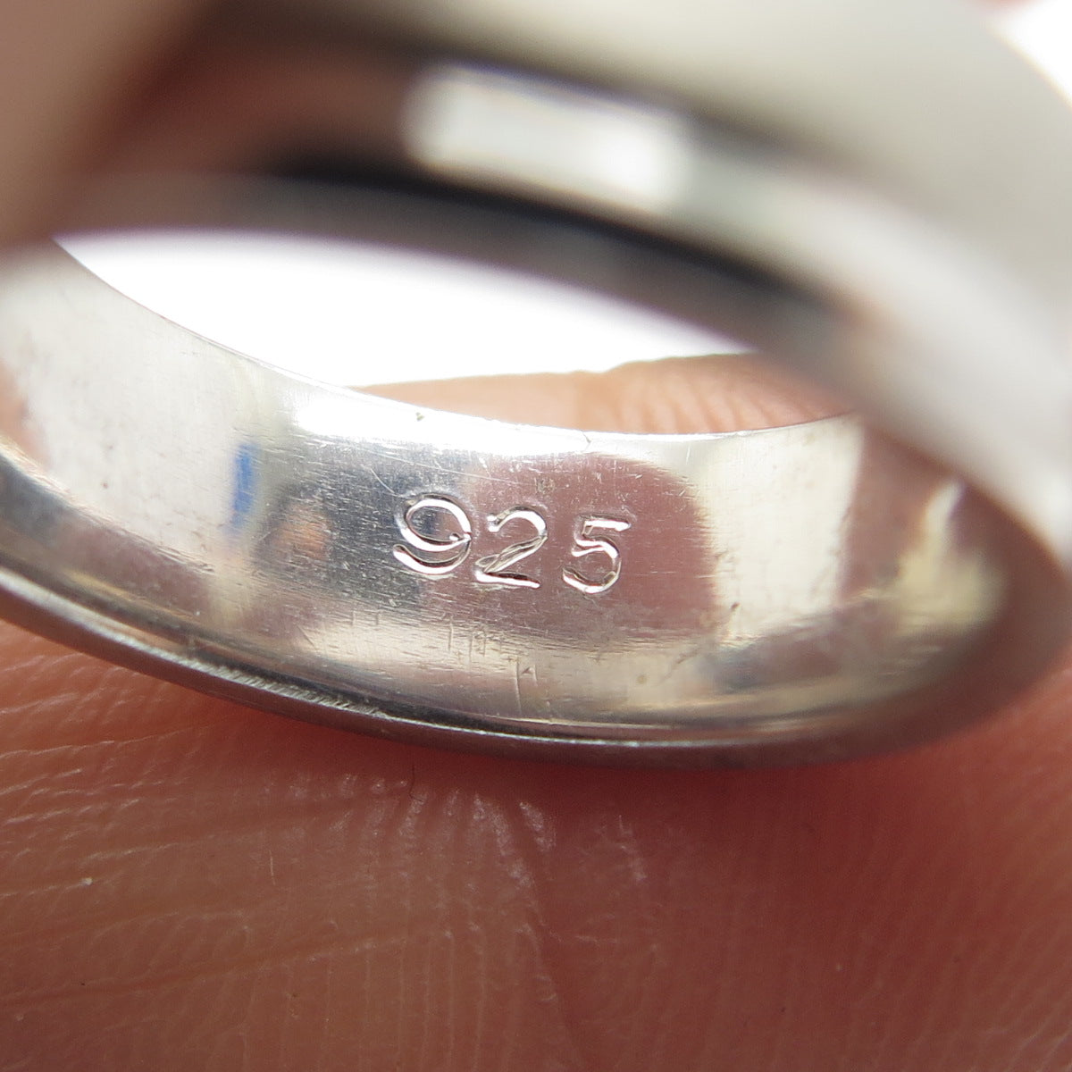 925 Sterling Silver Modernist Textured Band Ring Size 4.5