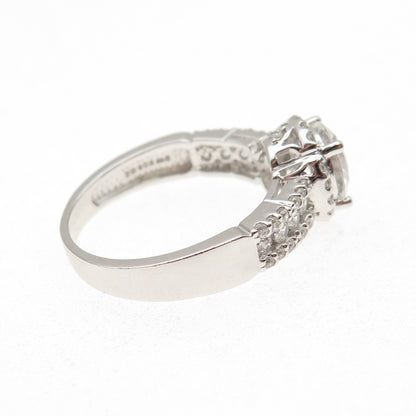 925 Sterling Silver Round-Cut C Z Engagement Ring Size 9