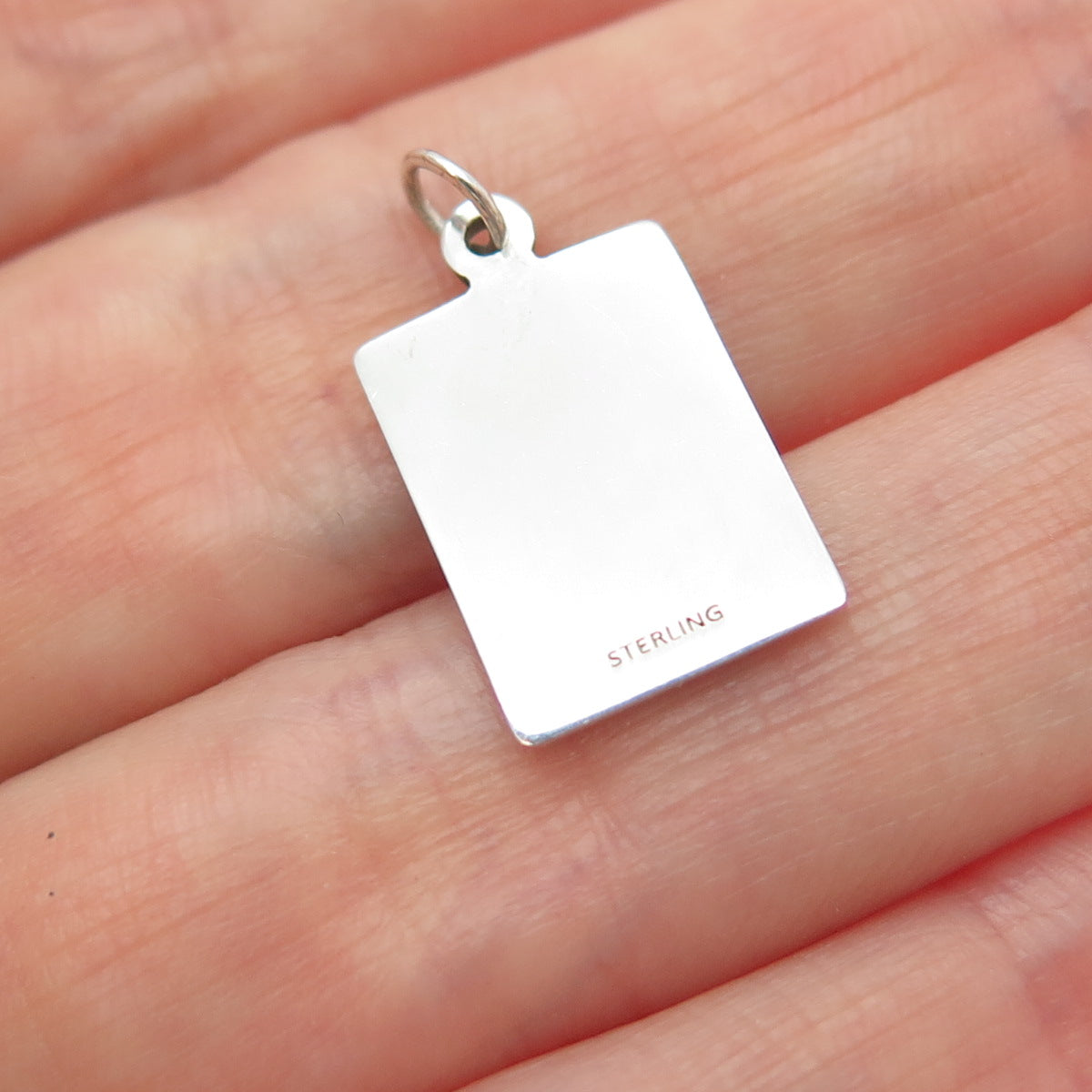 925 Sterling Red Enamel Love Spread Pepperoni Over The Cheese Minimalist Pendant