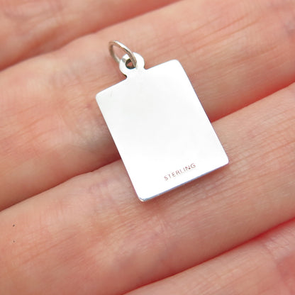 925 Sterling Red Enamel Love Spread Pepperoni Over The Cheese Minimalist Pendant