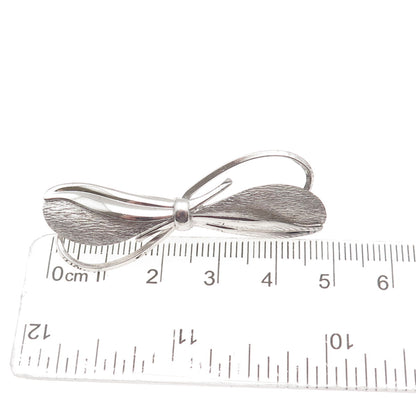CARL ART 925 Sterling Silver Vintage Modernist Floral Bow Pin Brooch