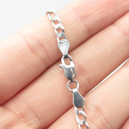 925 Sterling Silver Italy Figaro Chain Necklace 18"