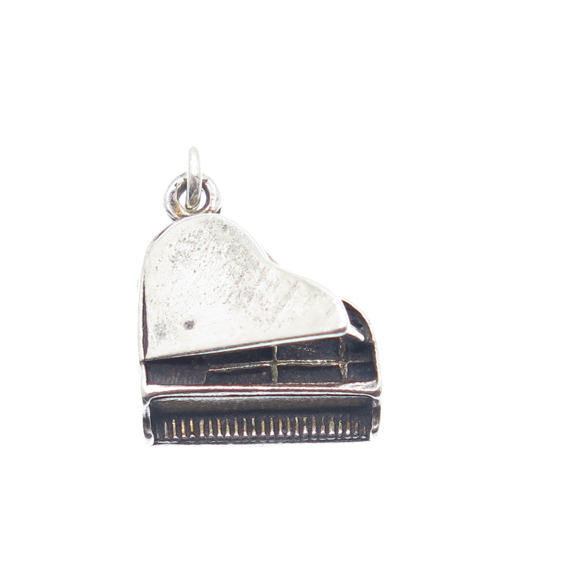 SUNWEST 925 Sterling Silver Vintage Grand Piano Minimalist 3D Charm Pendant