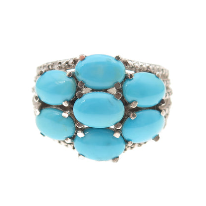 Chuck Clemency 925 Sterling Silver Real Sleeping Beauty Turquoise Ring Size 7.25