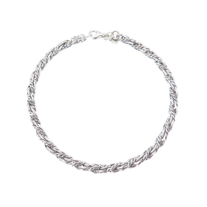 DYADEMA 925 Sterling Silver Vintage Italy Twisted Rope Link Bracelet 7.75"