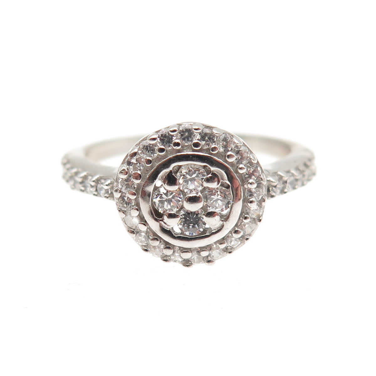 925 Sterling Silver Round-Cut C Z Promise Ring Size 6