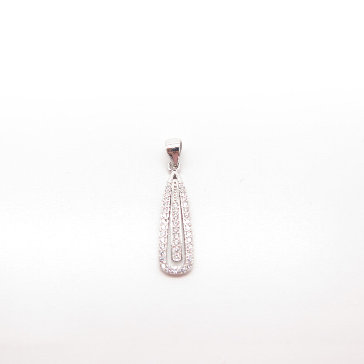 925 Sterling Silver Pave C Z Pendant
