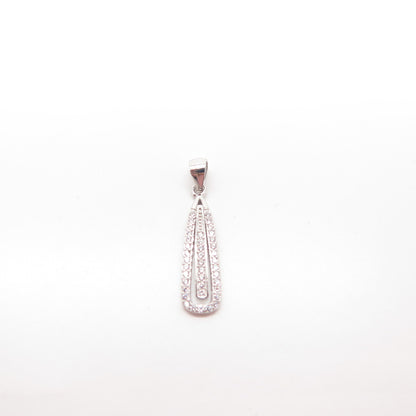 925 Sterling Silver Pave C Z Pendant