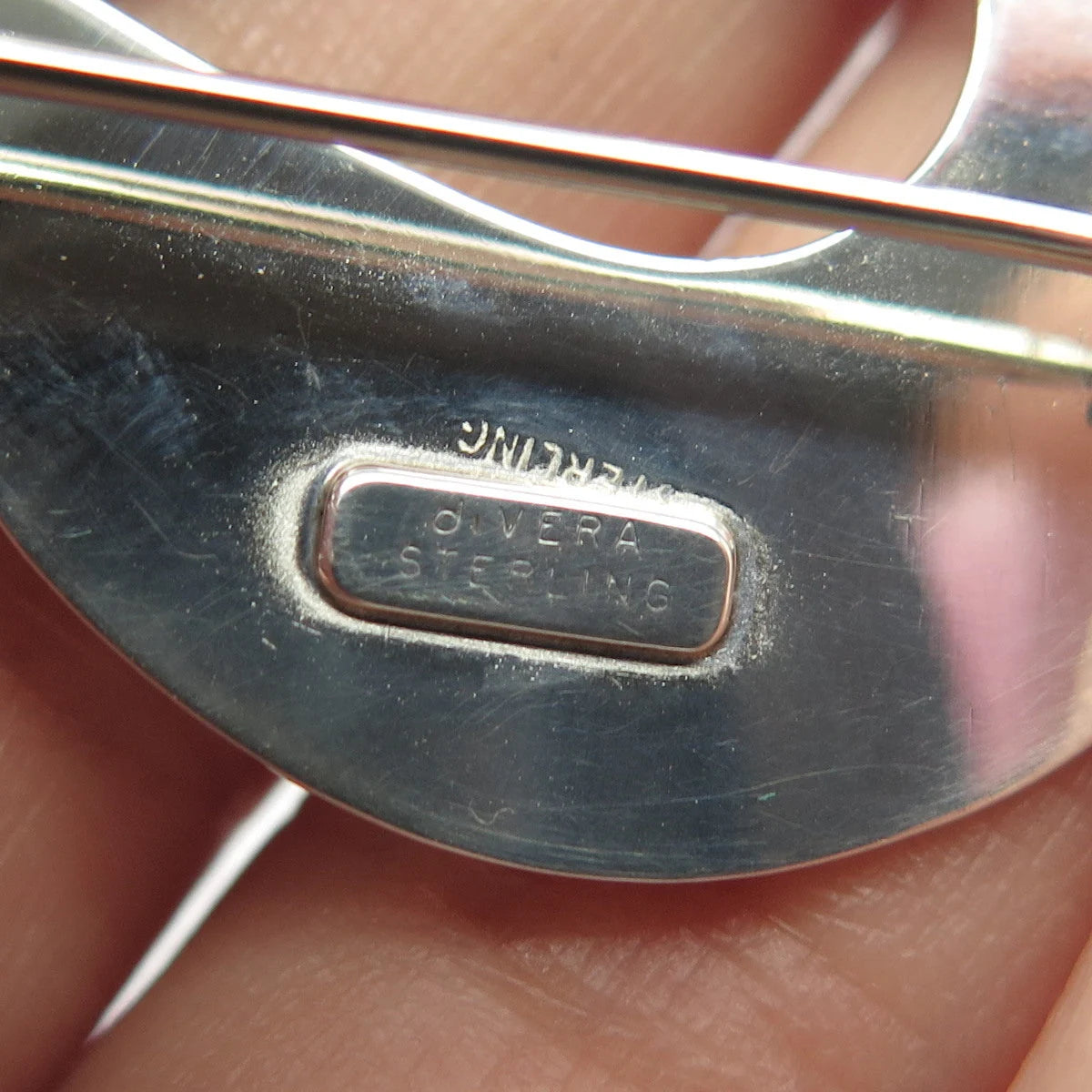 925 Sterling Silver Vintage di Vera Modernist Pin Brooch