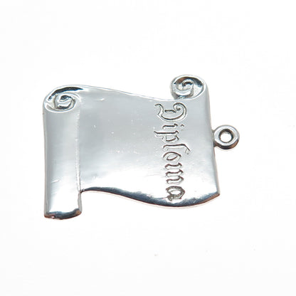 925 Sterling Silver Vintage Diploma Mini Charm Pendant