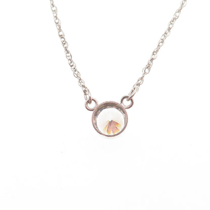 925 Sterling Silver Round-Cut C Z Twisted Rope Chain Necklace 16"