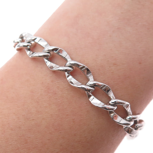 BEAU 925 Sterling Silver Vintage Curb Link Bracelet 7"
