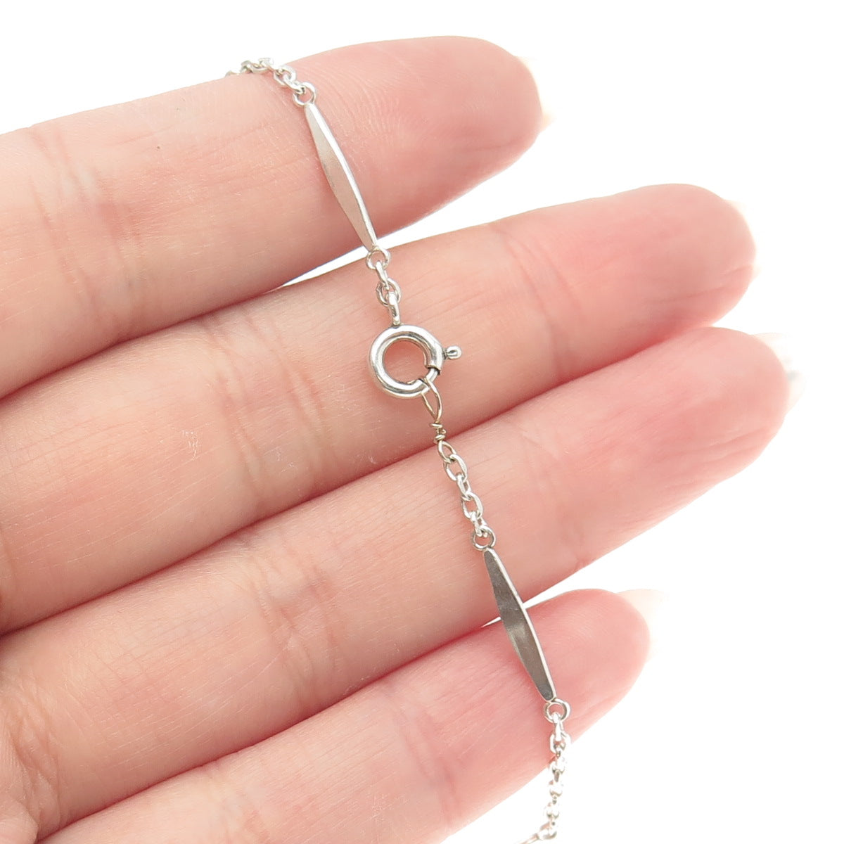 ALFRED KARRAM 925 Sterling Silver Vintage Modernist Dove Chain Necklace 14"