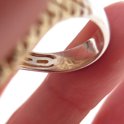 925 Sterling Silver 2-Tone Round-Cut C Z Floral Ring Size 9.25